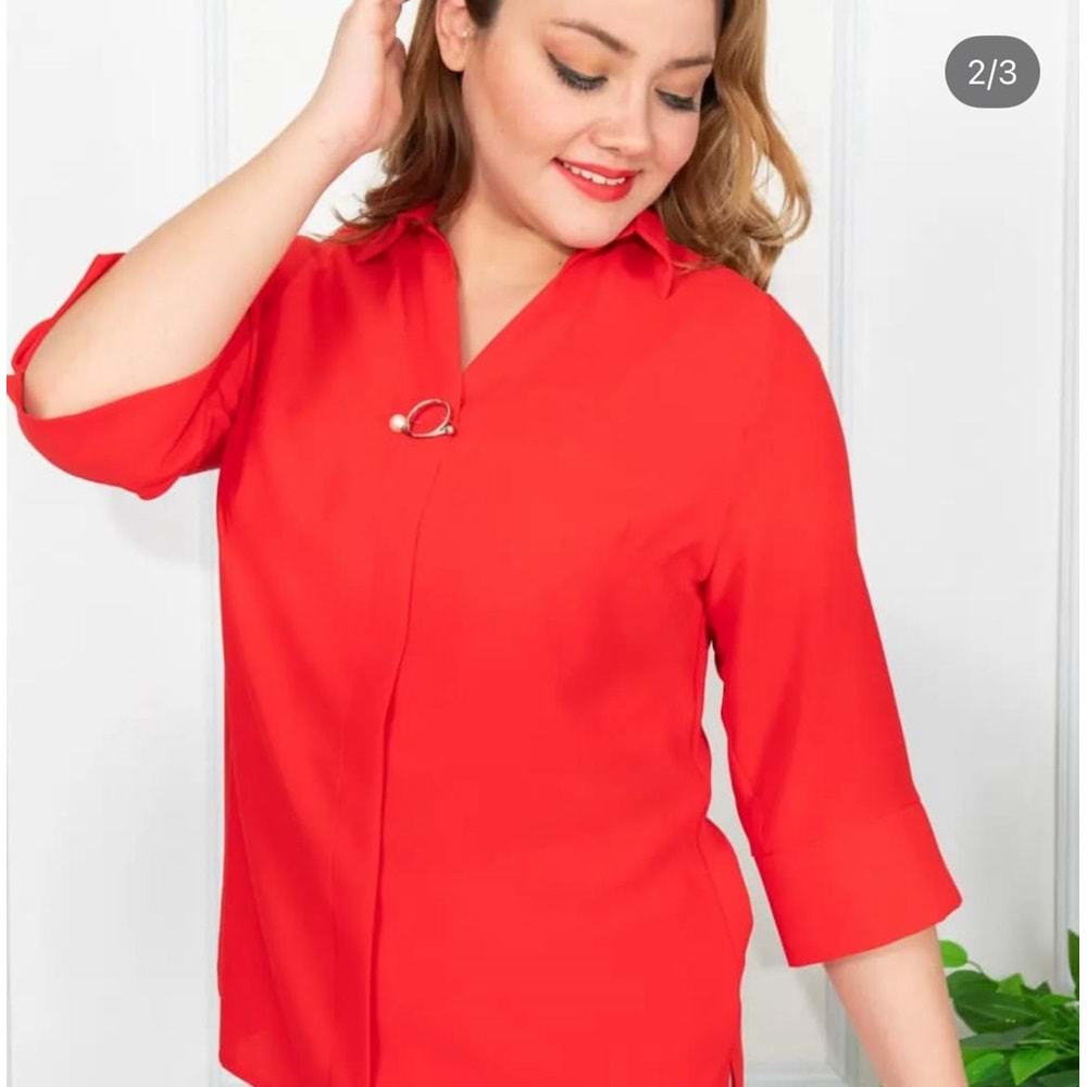 Bluz - Zümra Butik - NAR ÇİÇEĞİ - 3XL