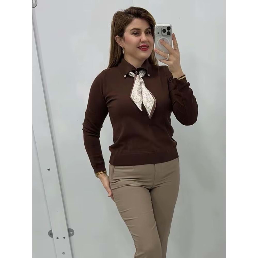 Kazak - Zümra Butik - KAHVERENGİ - STANDART