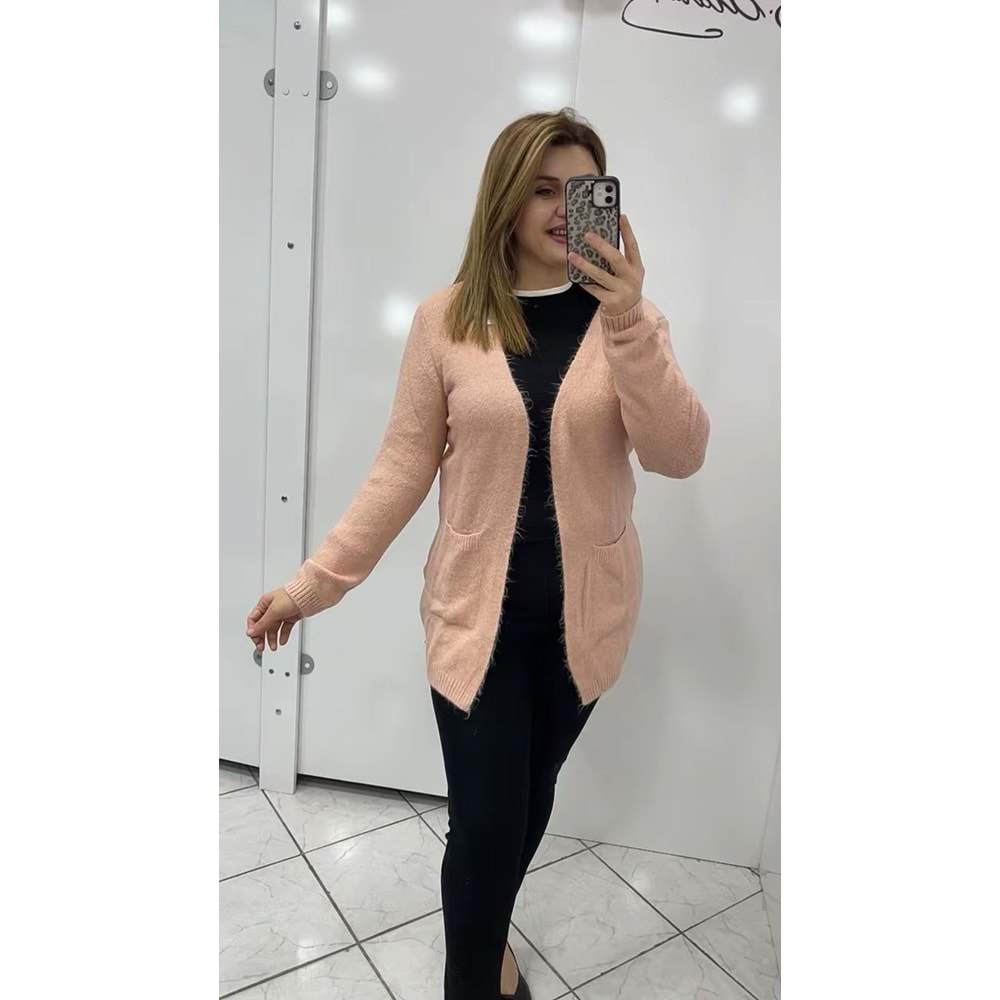 Hırka - Zümra Butik - PUDRA PEMBESİ - STANDART