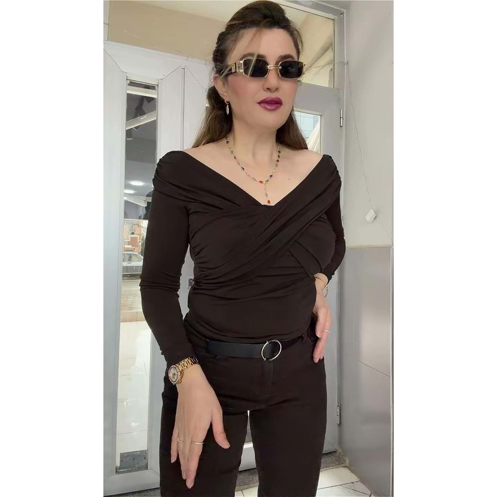 Bluz - Zümra Butik - KAHVERENGİ - L
