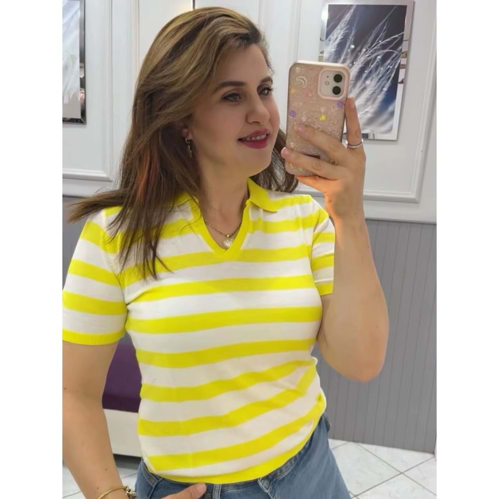 JM Polo Yaka Triko - Zümra Butik - SARI - STANDART