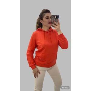 Kapşonlu Sweat - NAR ÇİÇEĞİ - S