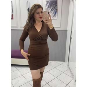 Elbise Mini - Zümra Butik - ACI KAHVERENGİ - M