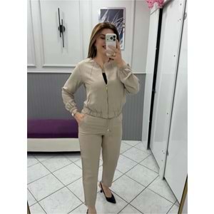 Keten Takım - Zümra Butik - KREM - XL