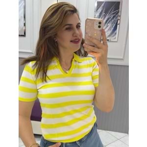 JM Polo Yaka Triko - Zümra Butik - SARI - STANDART