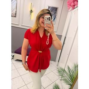 ŞİFON BLUZ - Zümra Butik -BORDO - 44