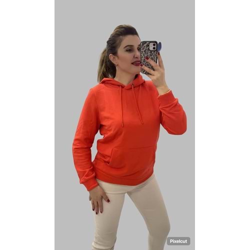 Kapşonlu Sweat - NAR ÇİÇEĞİ - S