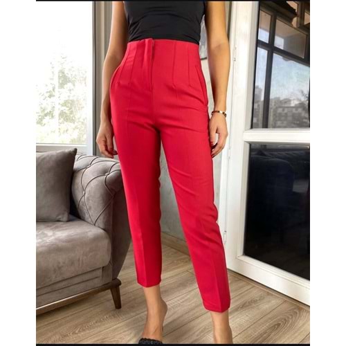 Kumaş Pantolon - Zümra Butik - KIRMIZI - 50