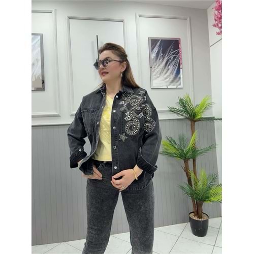 Ceket Jean - Zümra Butik - FÜME - 36