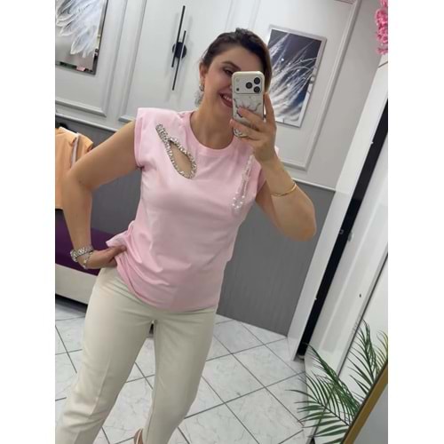 DAMLA TAŞ TŞÖRT - Zümra Butik - PEMBE - S
