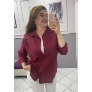 Gömlek - Zümra Butik - BORDO - STANDART