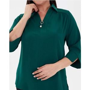 Bluz - Zümra Butik - ZÜMRÜT YEŞİLİ - XXL