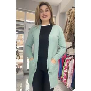 Hırka - Zümra Butik - ÇAĞLA YEŞİLİ - STANDART