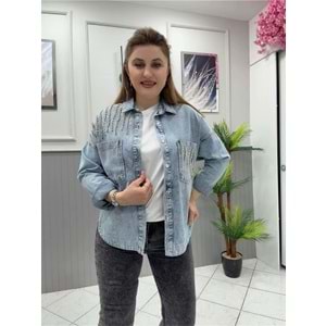 Ceket Jean - Zümra Butik - BUZ MAVİSİ - 40