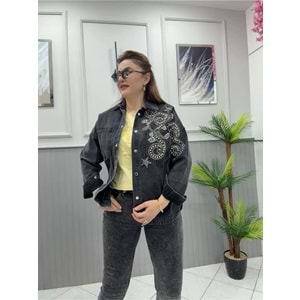 Ceket Jean - Zümra Butik - FÜME - 36